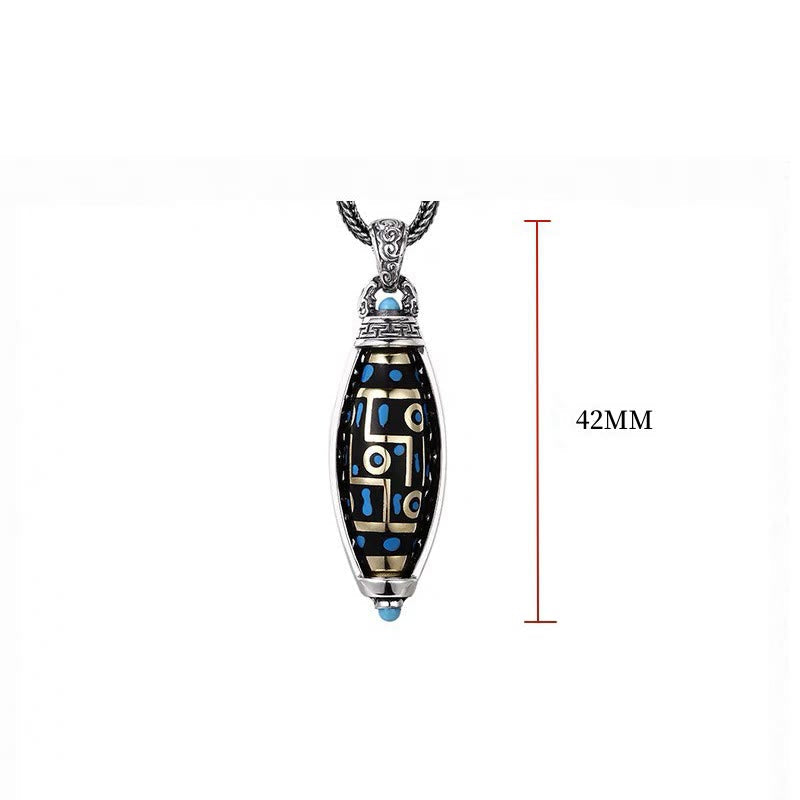 Om Mani Padme Hum Necklace | Nine-Eye Dzi Pendant Peace & Purity