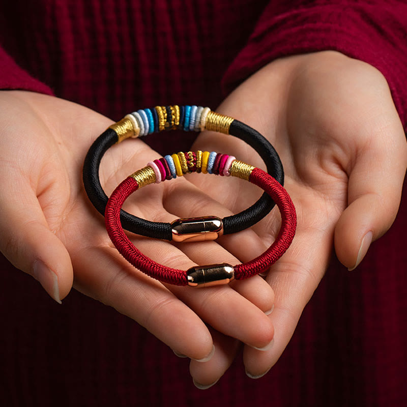 Magnetic Buckle Red String Protection Bracelet with King Kong Knot