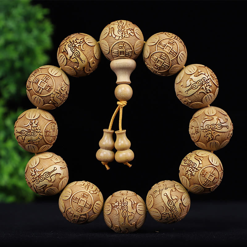 Rosewood Chinese Zodiac Bracelet | 12 Zodiac Beads Warmth