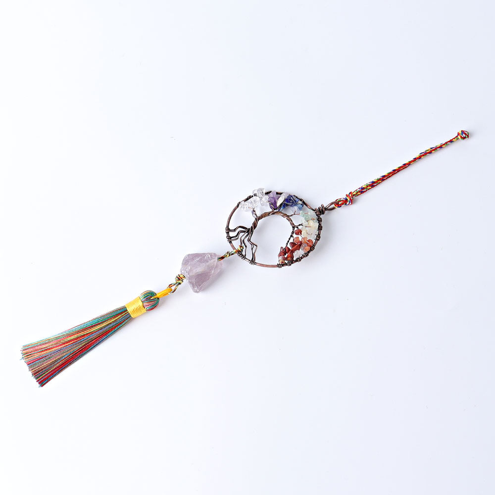 Chakra Life Tree Hanging Ornament with Healing Crystals