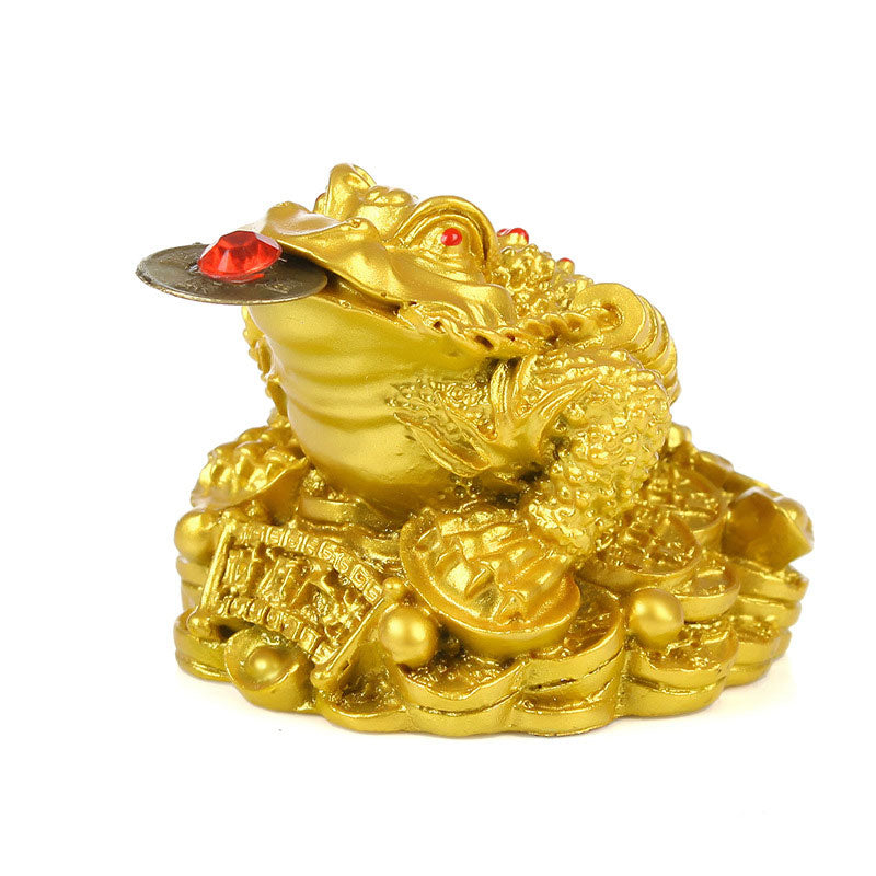 Feng Shui Wealth Lucky Frog Resin Figurine for Prosperity