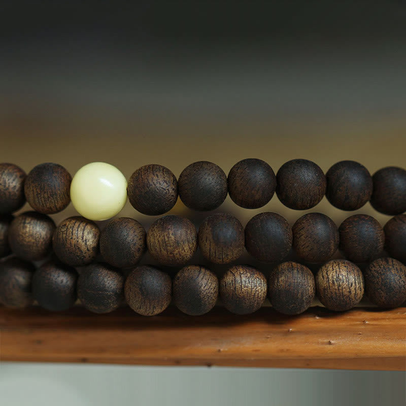 8mm Agarwood Mala Bracelet for Protection & Balance