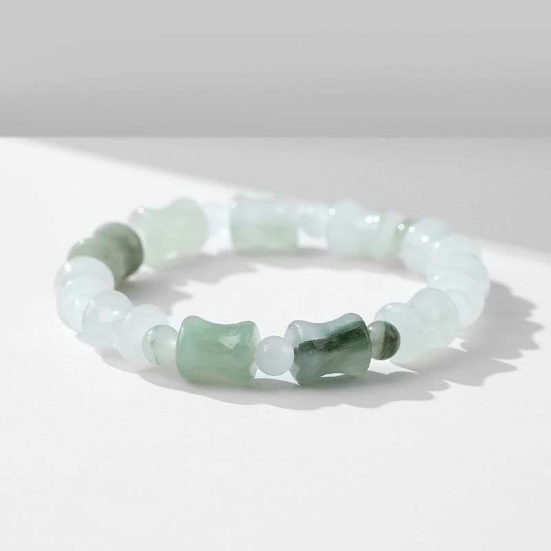 Jade Coconut Shell Bamboo Pattern Abundance Bracelet