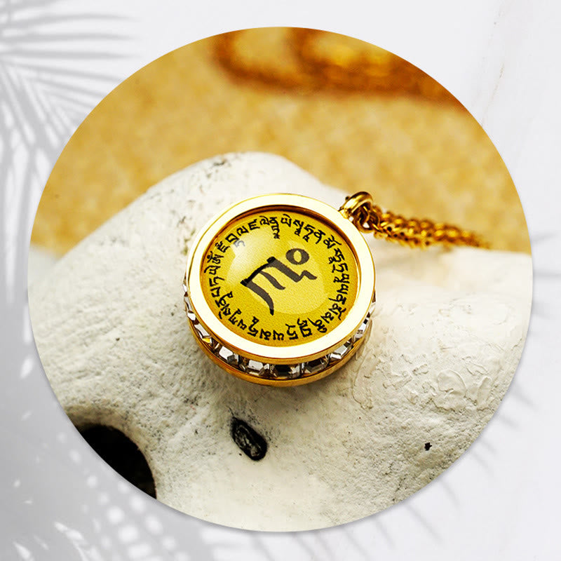 Titanium Steel Buddha Necklace | Green Tara & God Of Wealth Symbol