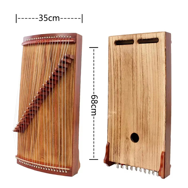 68Cm Portable Mini Guzheng 21 Strings Solid Wood Chinese Zither Beginner Finger Training Device Guzheng with Accessories Gifts