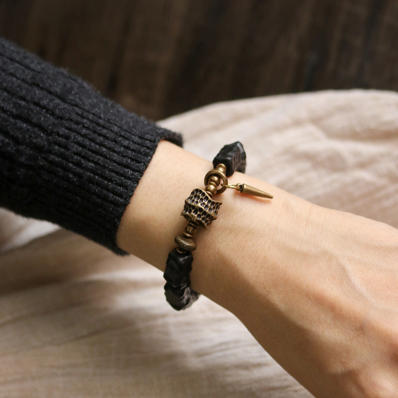 Ebony Wood Copper Couple Bracelet | Balance & Protection