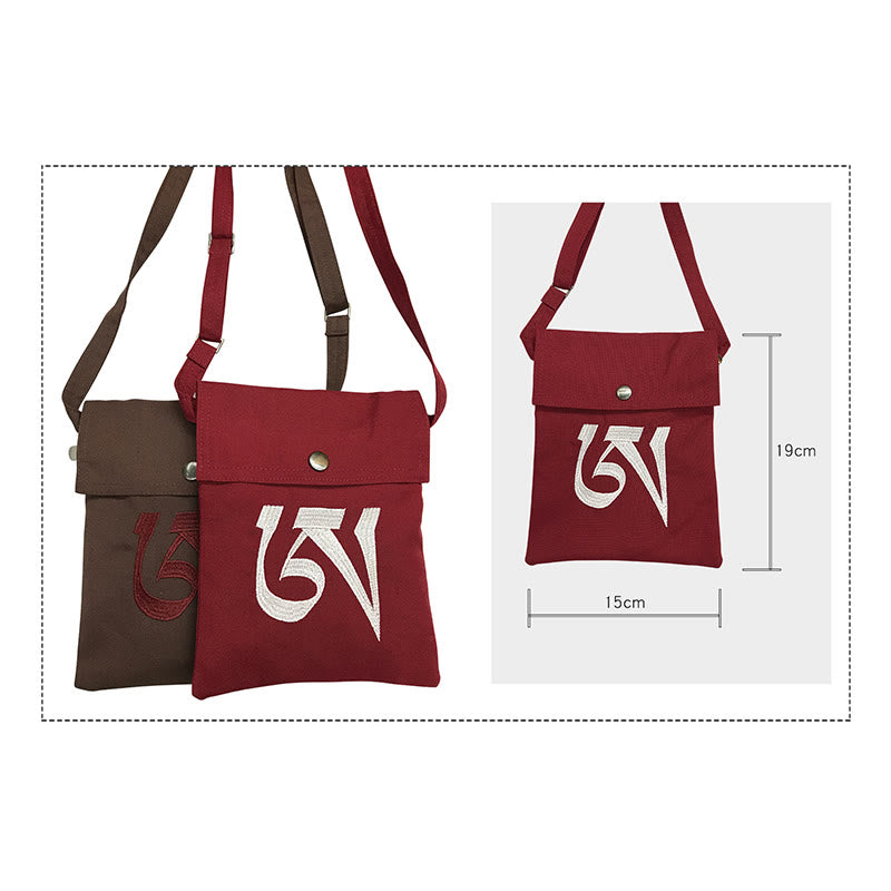 Handmade OM Mantra Cotton Yoga Crossbody Bag