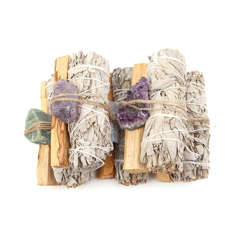 Natural Palo Santo and Crystal Smudge Set for Spiritual Cleansing