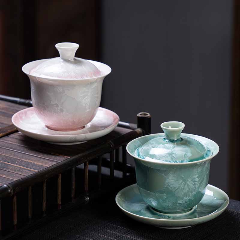 Traditional Ceramic Sancai Gaiwan Tea Cup 180ml for Meditation