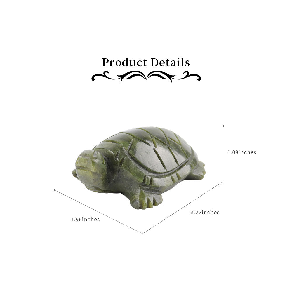 Green Serpentine Turtle Carving 1.9in Crystal Figurine
