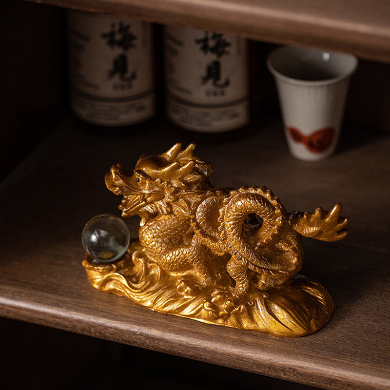 Year of the Dragon Color-Changing Resin Tea Pet Figurine