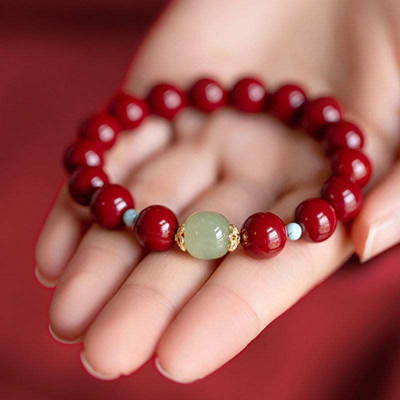 Unisex Cinnabar Green Aventurine Bracelet 8mm for Luck & Calm