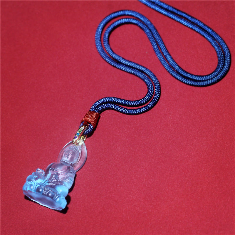 Liuli Crystal Buddha Necklace | Medicine Buddha Amulet | Healing