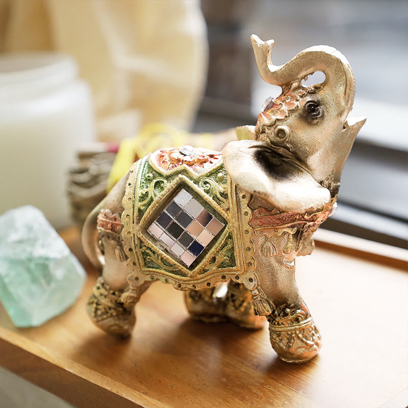 Green Feng Shui Elephant Figurine Small, Medium & Large Sizes