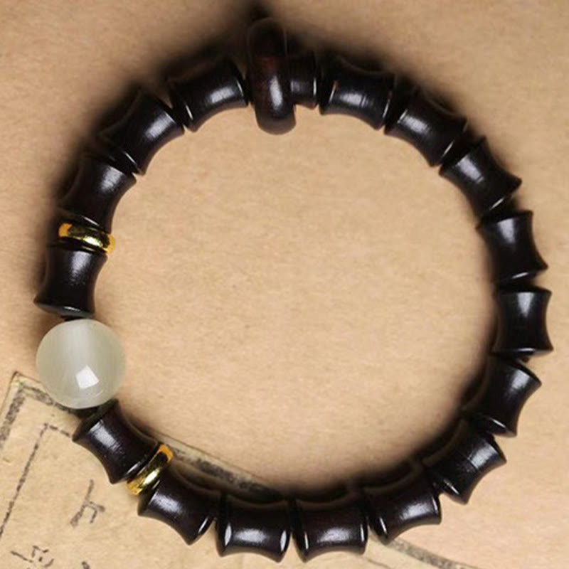 8mm Ebony Wood Peace Bracelet for Meditation & Balance