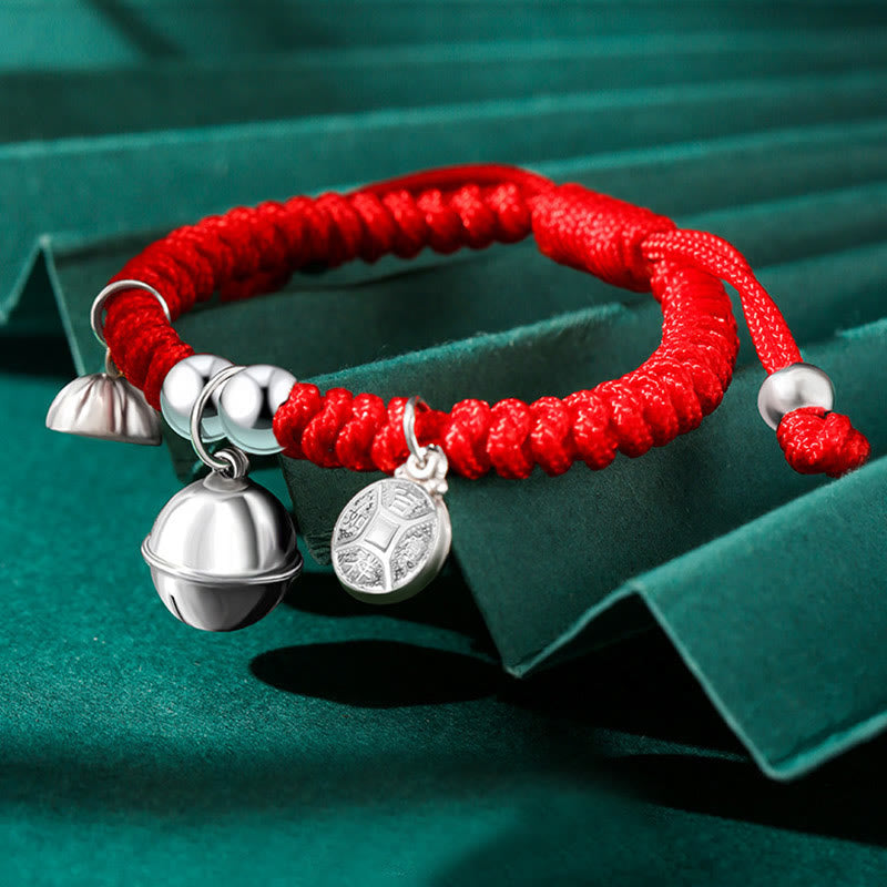 Kids Sterling Silver Spiritual Bracelet With Fu Character Charm