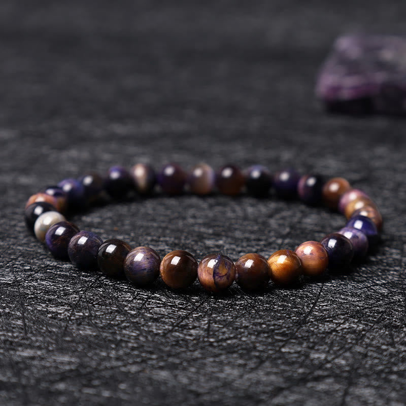 8mm Purple Tiger Eye Protection Bracelet for Strength