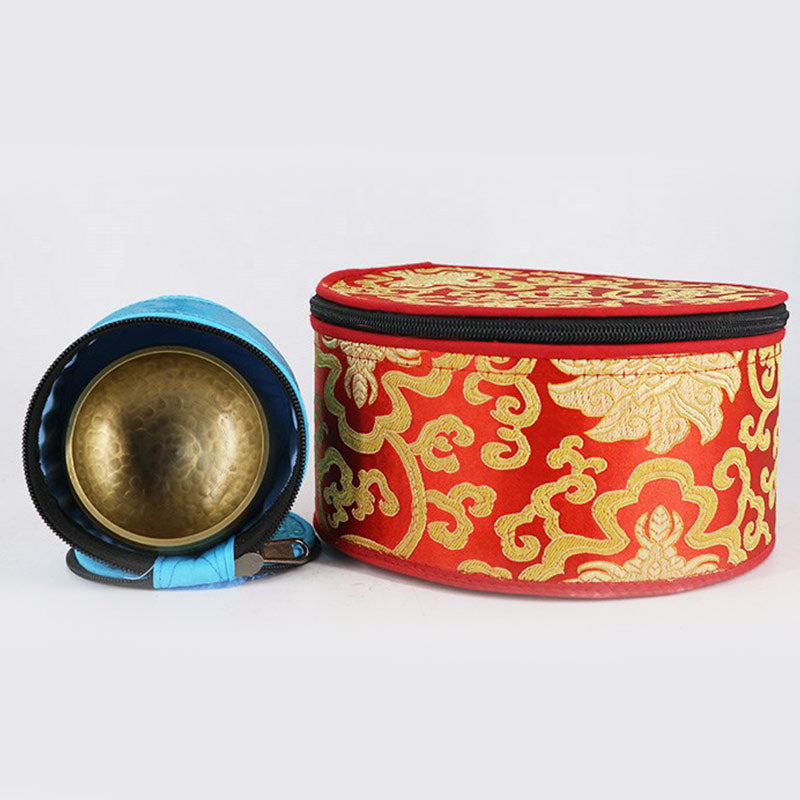 Tibetan Singing Bowl Storage Bag with Zipper Closure 14cm