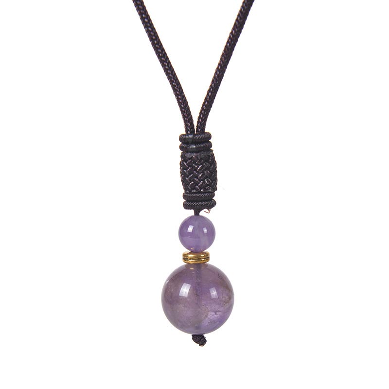 Unisex 70cm Jade Necklace with Tiger Eye and Amethyst Beads