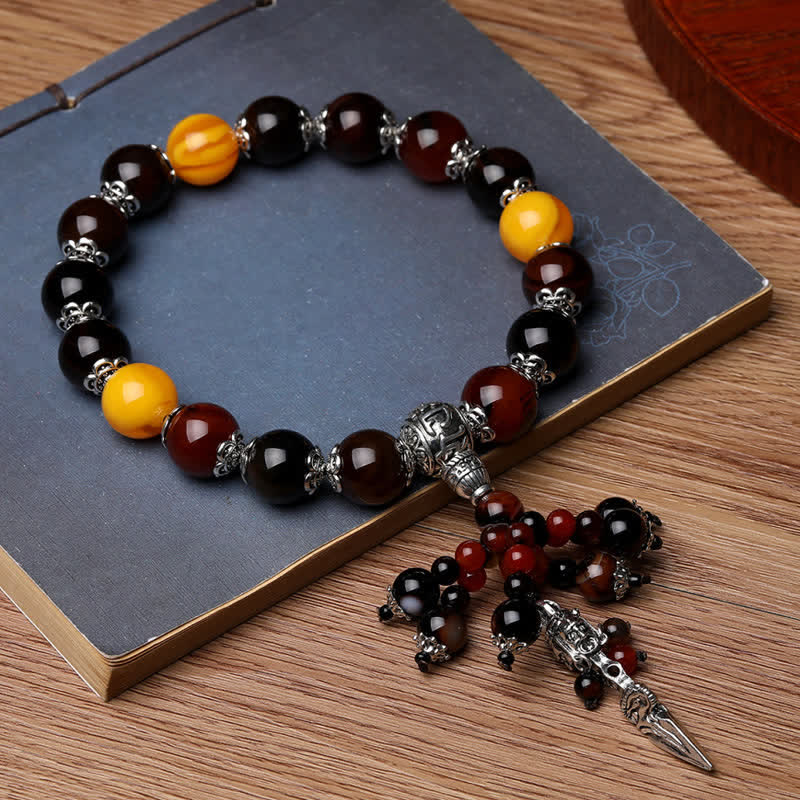 Tiger Eye Dragon Vein Agate Power Healing Bracelet