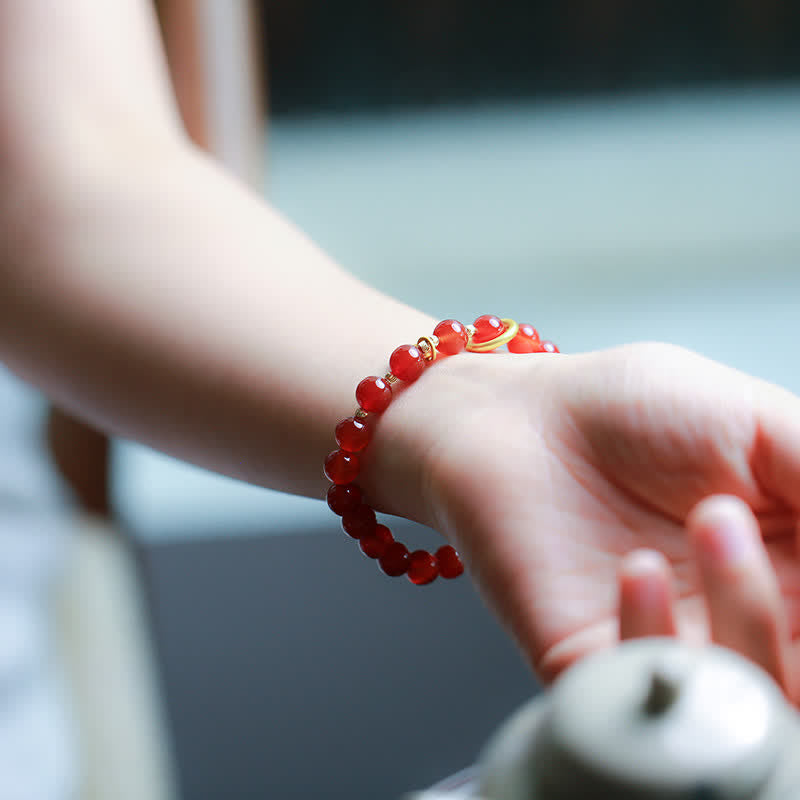 Natural Red Agate Confidence Bracelet for Calm & Growth