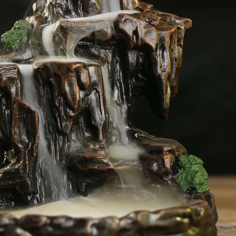Resin Waterfall Incense Burner with Backflow Smoke Effect