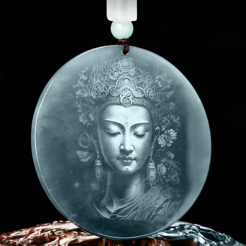 Kwan Yin Jade Necklace 70cm | Avalokitesvara Abundance Pendant