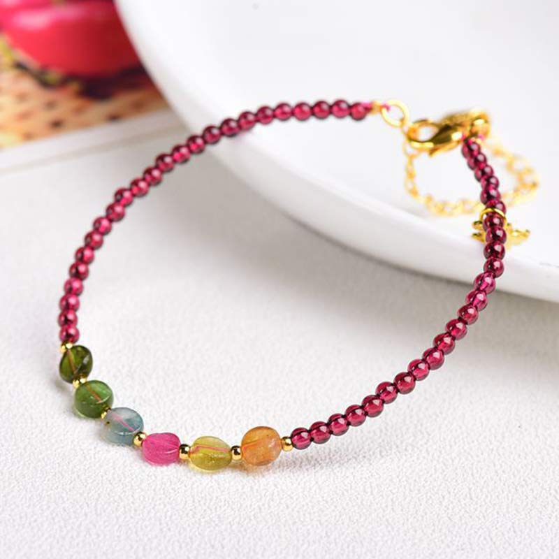 Garnet Tourmaline Protection Bracelet Anklet for Balance