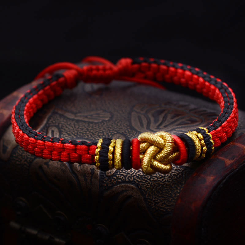 Handmade Red String True Love Knot Bracelet for Luck
