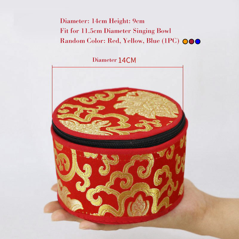 Tibetan Singing Bowl Storage Bag with Zipper Closure 14cm