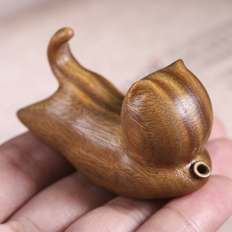 Green Sandalwood Cat Incense Burner 5.6cm Soothing Decoration