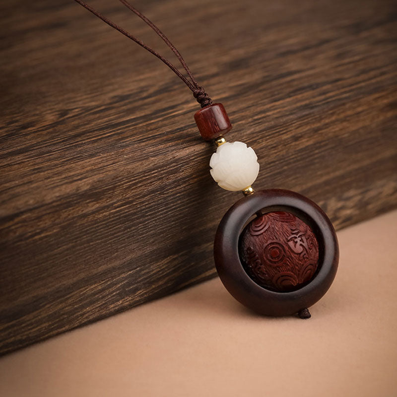 Small Leaf Red Sandalwood Ebony Zen Protection Decoration