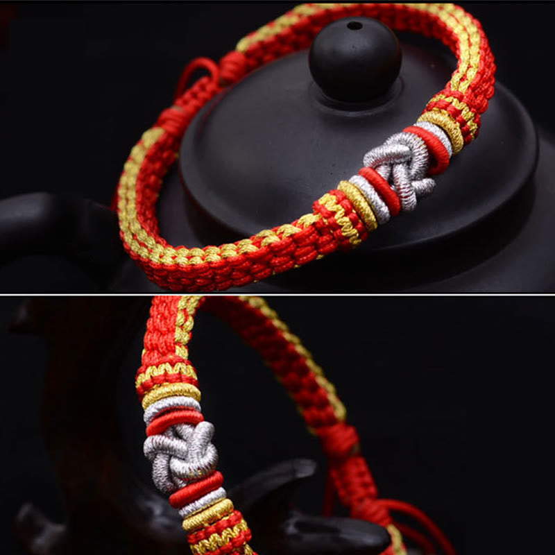 Handmade Red String True Love Knot Bracelet for Luck