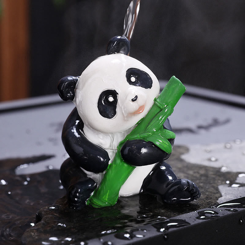 Color Changing Panda Bamboo Resin Tea Pet Figurine