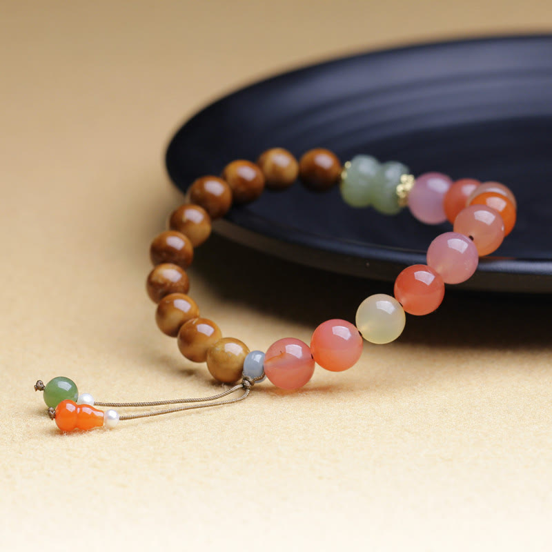 8mm Kuka Seed Yanyuan Agate Hetian Jade Protection Bracelet