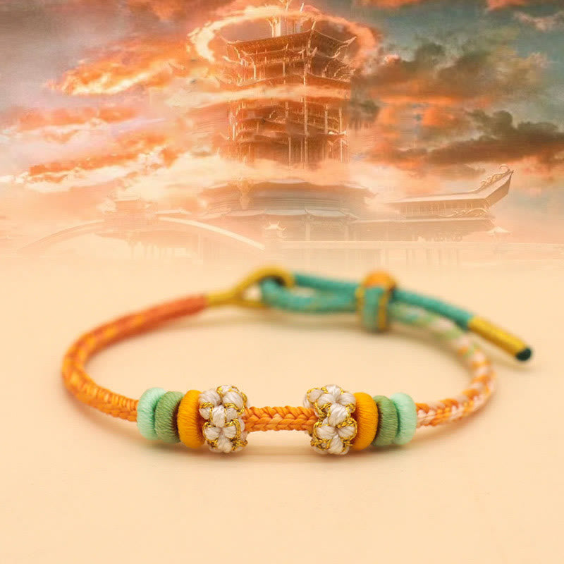 Peace Knot Eight Thread Red String Bracelet for Luck & Harmony