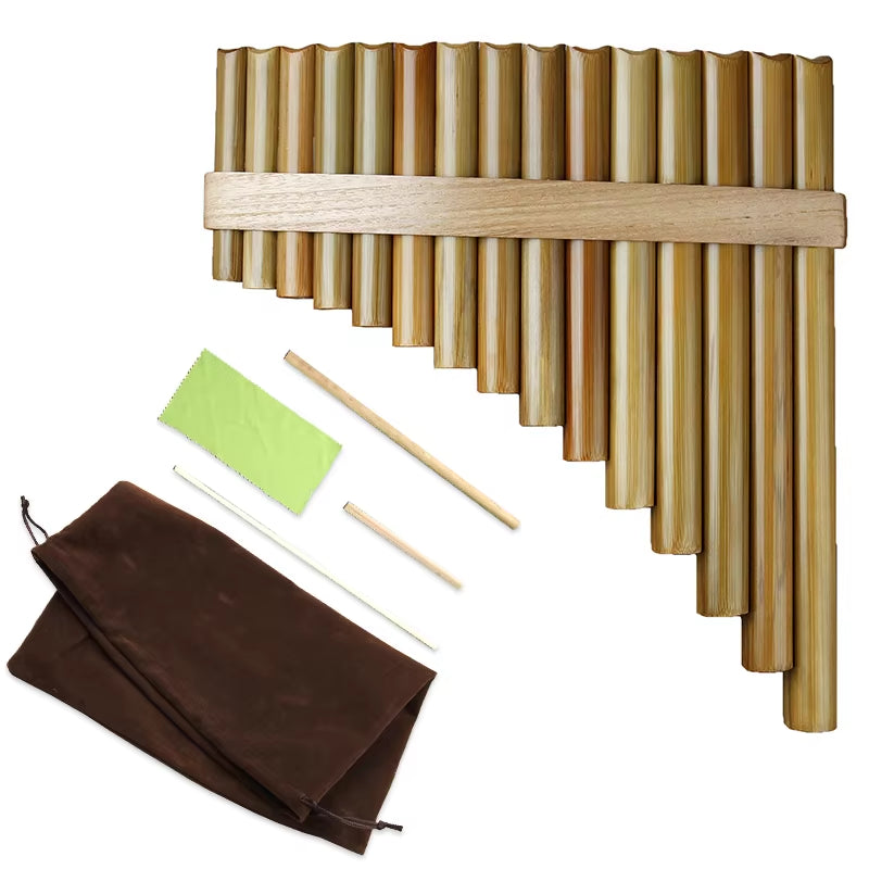 Chinese Traditional Musical Instrument, Natural Bamboo Flute, High Quality, 15 Pipes, G Key, Woodwind