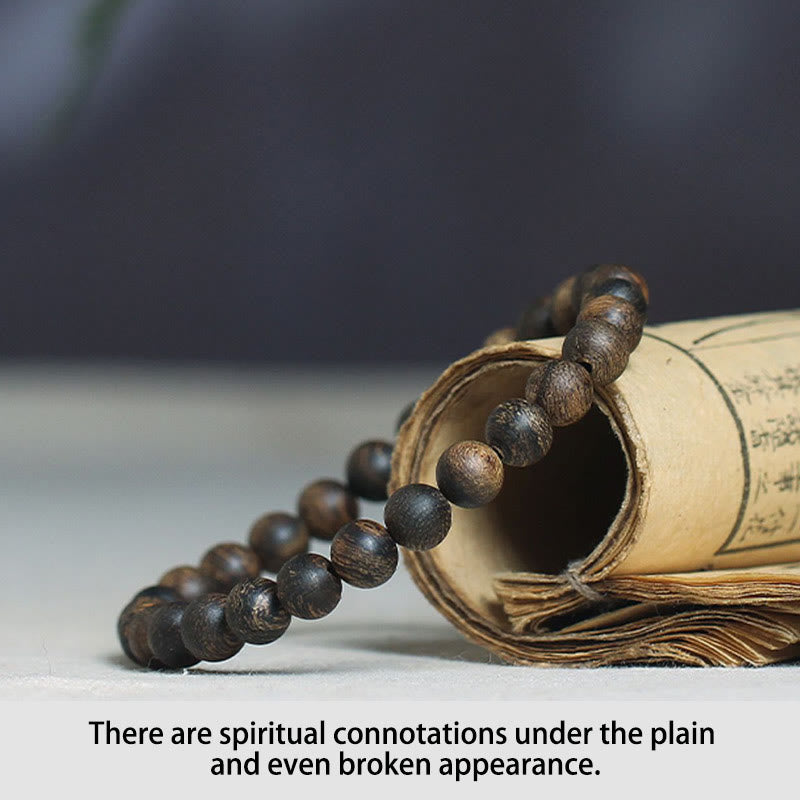 6mm Agarwood Peace Strength Bracelet for Meditation & Balance