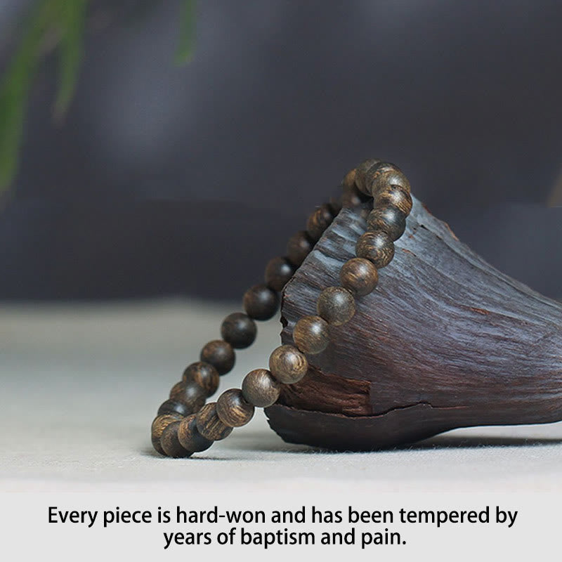 6mm Agarwood Peace Strength Bracelet for Meditation & Balance