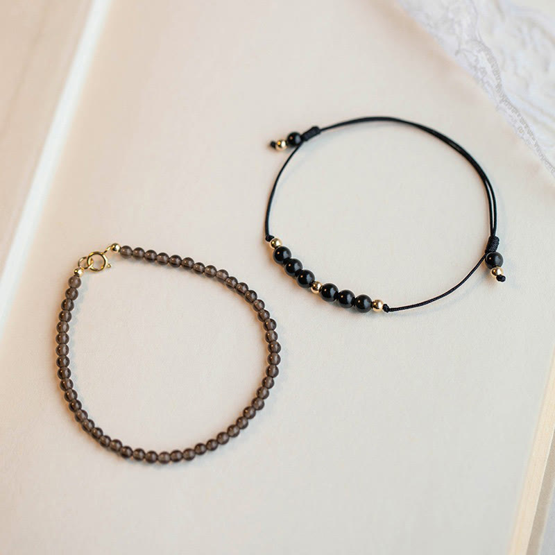 6mm Black Obsidian Success Bracelet for Resilience & Focus