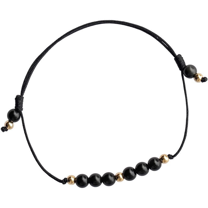 6mm Black Obsidian Success Bracelet for Resilience & Focus