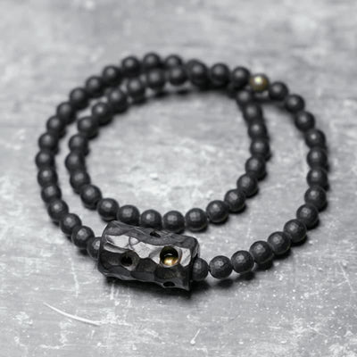 6mm Black Onyx Ebony Double Wrap Protection Bracelet