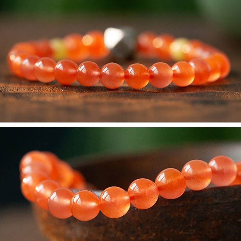 6mm Chinese Zodiac Self-acceptance Bracelet with Red Agate