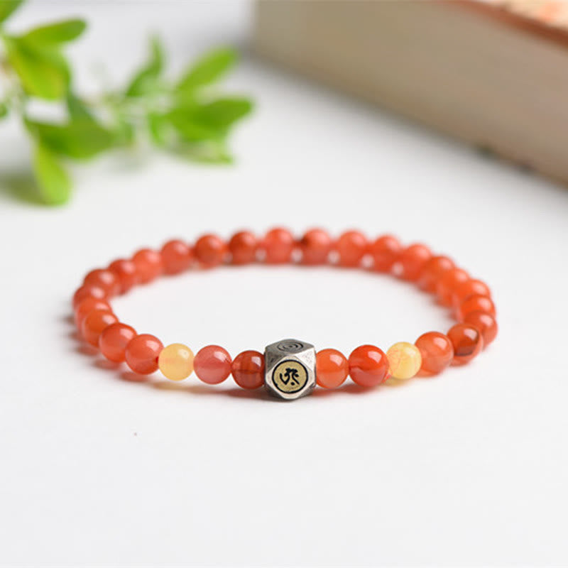 6mm Chinese Zodiac Self-acceptance Bracelet with Red Agate