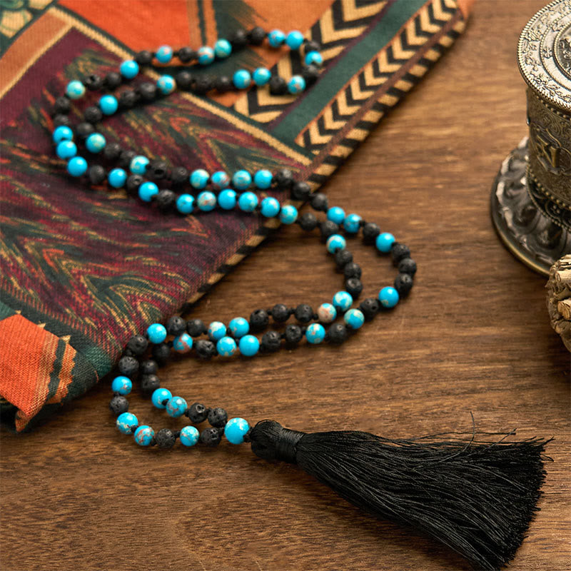 6mm Emperor Stone Lava Rock Spiritual Necklace for Happiness