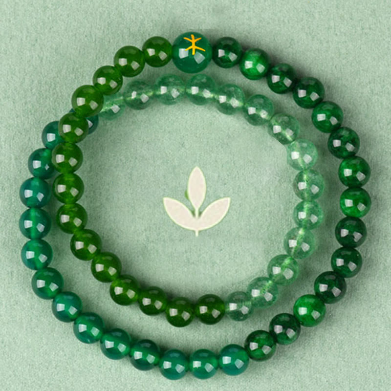 6mm Five Elements White Agate Luck Bracelet for Spiritual Balance