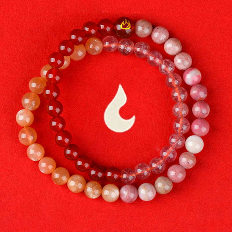 6mm Five Elements White Agate Luck Bracelet for Spiritual Balance