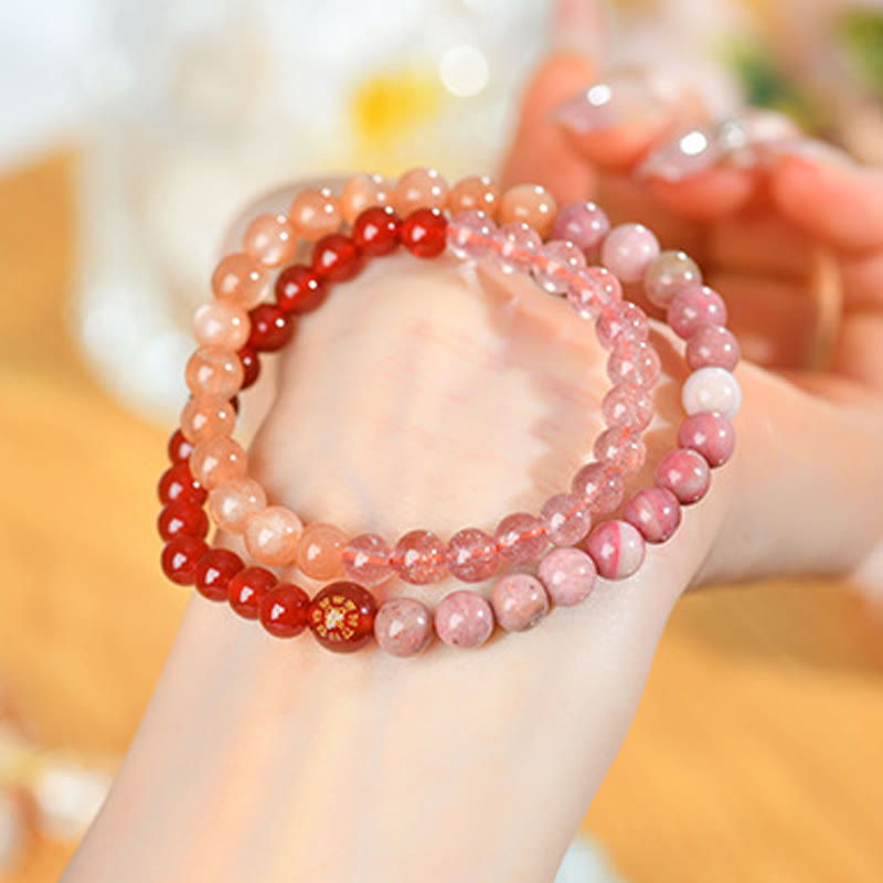 6mm Five Elements White Agate Luck Bracelet for Spiritual Balance