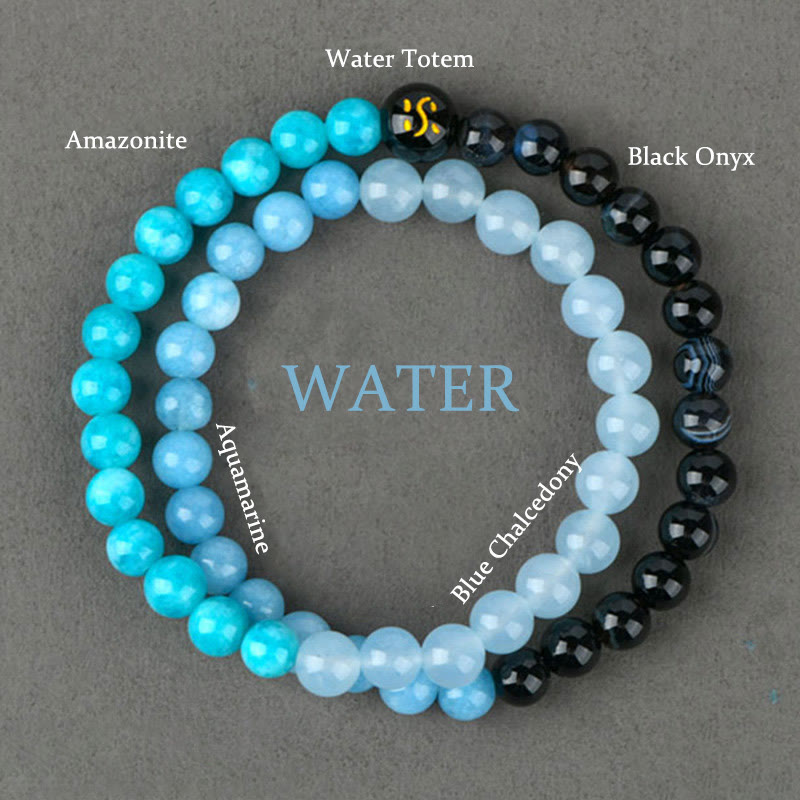 6mm Five Elements White Agate Luck Bracelet for Spiritual Balance