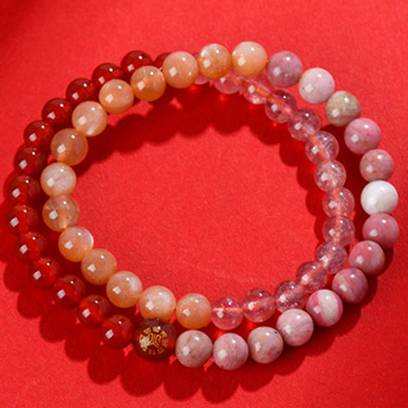 6mm Five Elements White Agate Luck Bracelet for Spiritual Balance
